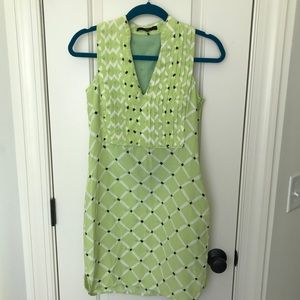 Tibi Geometric Silk Shift Dress